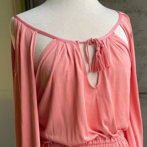 Free People Coral Cut Out Dress in EUC - Picture 1 of 14